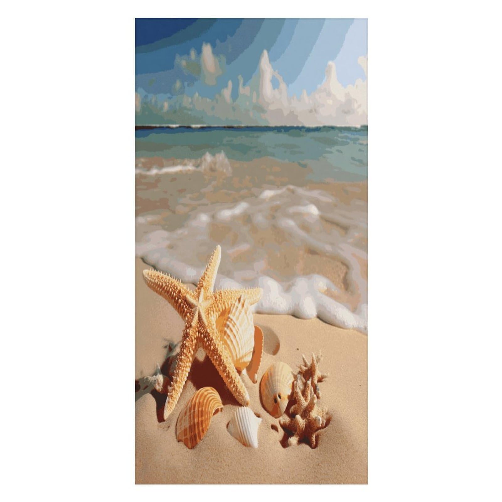 FekiLoot Seashells Starfish on Beach Beach Towel Oversized Bath Towel Ultra Soft Pool Towel Cozy Swim Towel Silky Lounge Towel Quick Dry Travel Towel Gentle Absorbent Towel for Adults Women Men