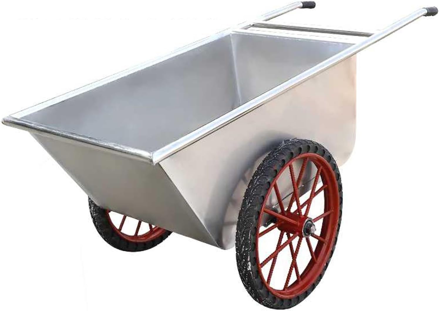 Garden Cart, Thickened Stainless Steel Wheelbarrow, Feed Transport Utility Wagon, for Garden, Beach, Shopping, Camping, Sports