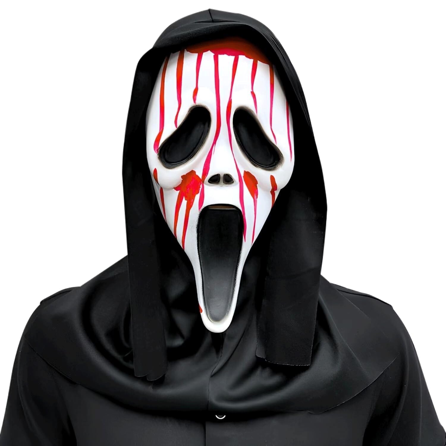 Jaaduem Halloween Ghost Mask, Scary Scream Mask, Halloween Masks Natural Latex Scary Skull Masks, Horror Full Head Masque for Party Costume Cosplay Props