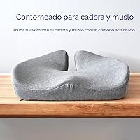 Vista 3 de C CUSHION LAB Cojín de Asiento Patentado de Alivio de Presión para Largas Horas Sentado en Silla de Oficina/Casa, Auto, Silla de Ruedas - Espuma