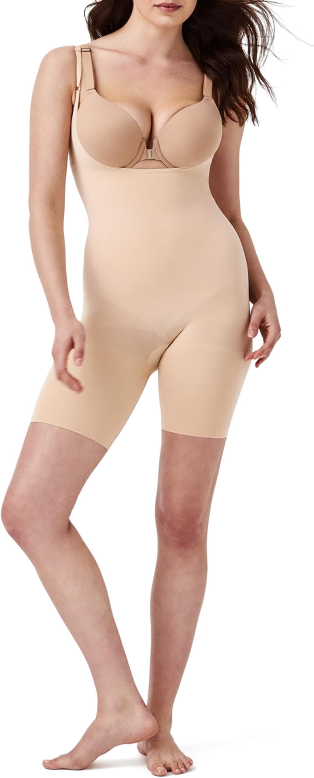 Power Open Bust Mid-Thigh Bodysuit