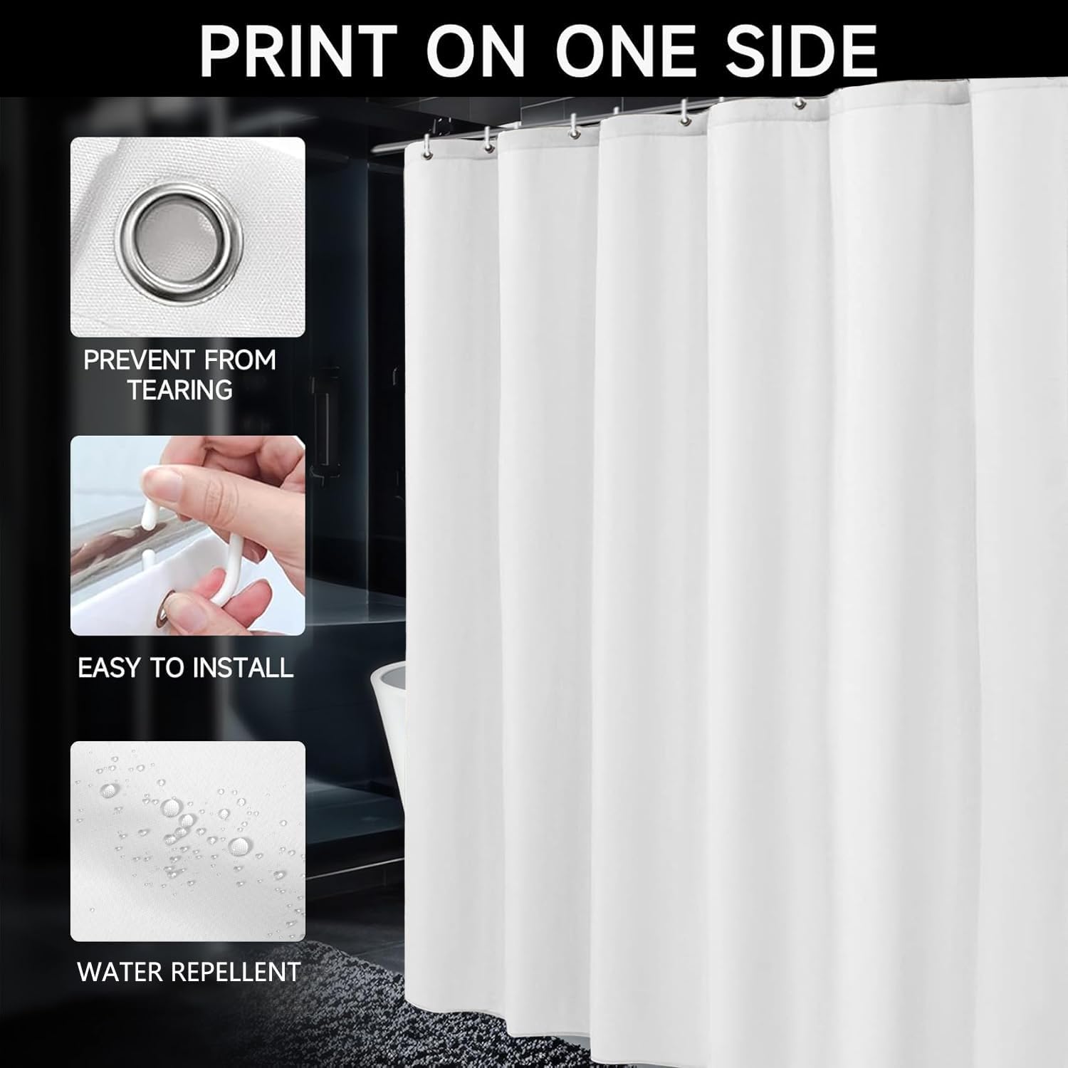 Green Marble 72x75 Inch Shower Curtain for Bathroom Decor, Ombre Texture Curtain for Bathroom, Modern Abstract Luxury Waterproof Fabric Shower Curtain with Hooks