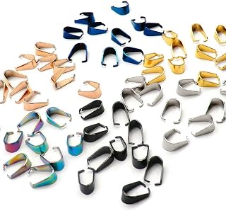 FUPOHUA 100 Colgantes Extensores de Acero Inoxidable Dorados con Cierres de Seguridad, dijes de Semillas de melón, Colgantes con Hebilla, Conectores para Pulseras DIY, joyería.
