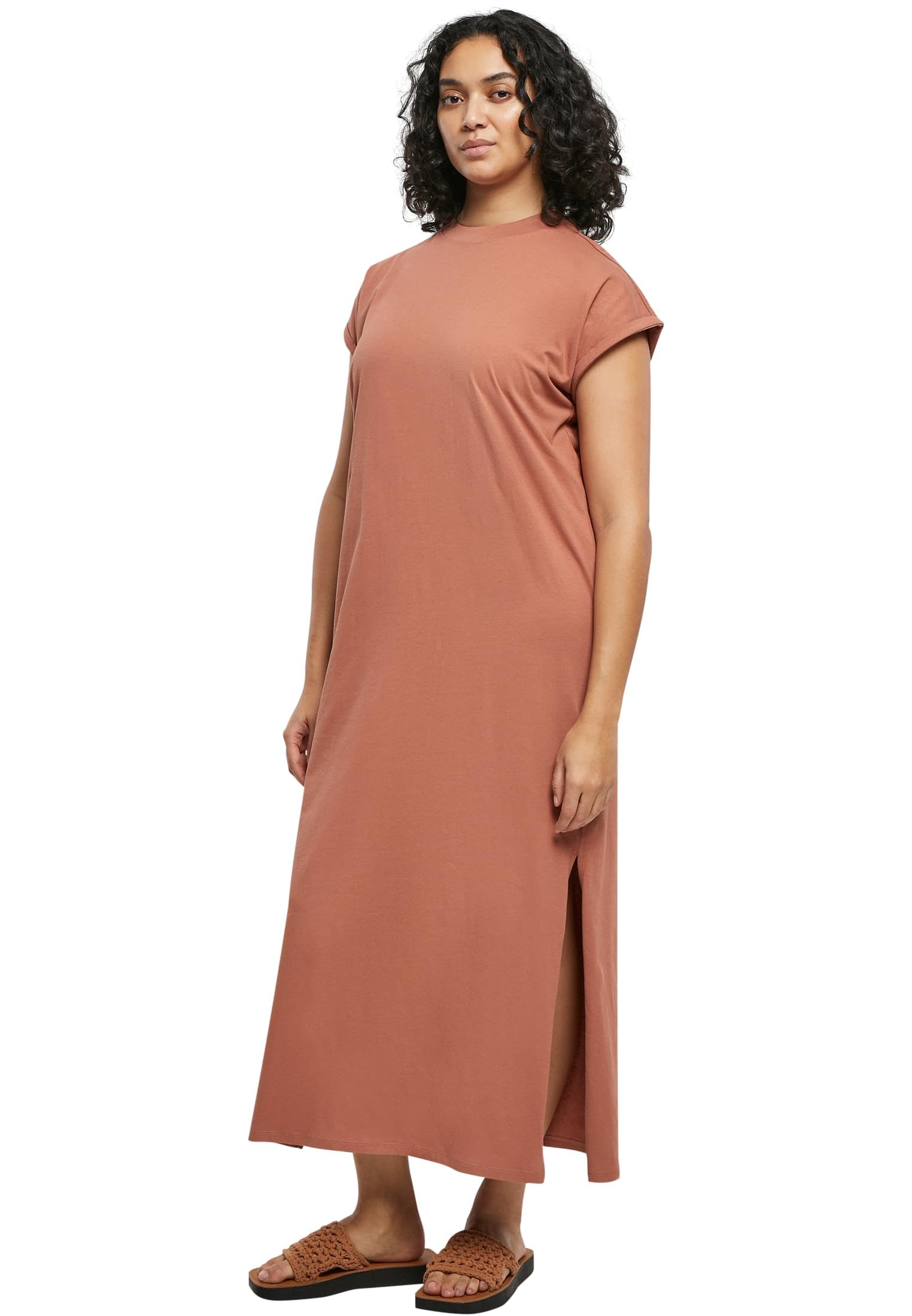Urban Classics Women's Rouge Off-The-Shoulder Long T-Shirt Dress