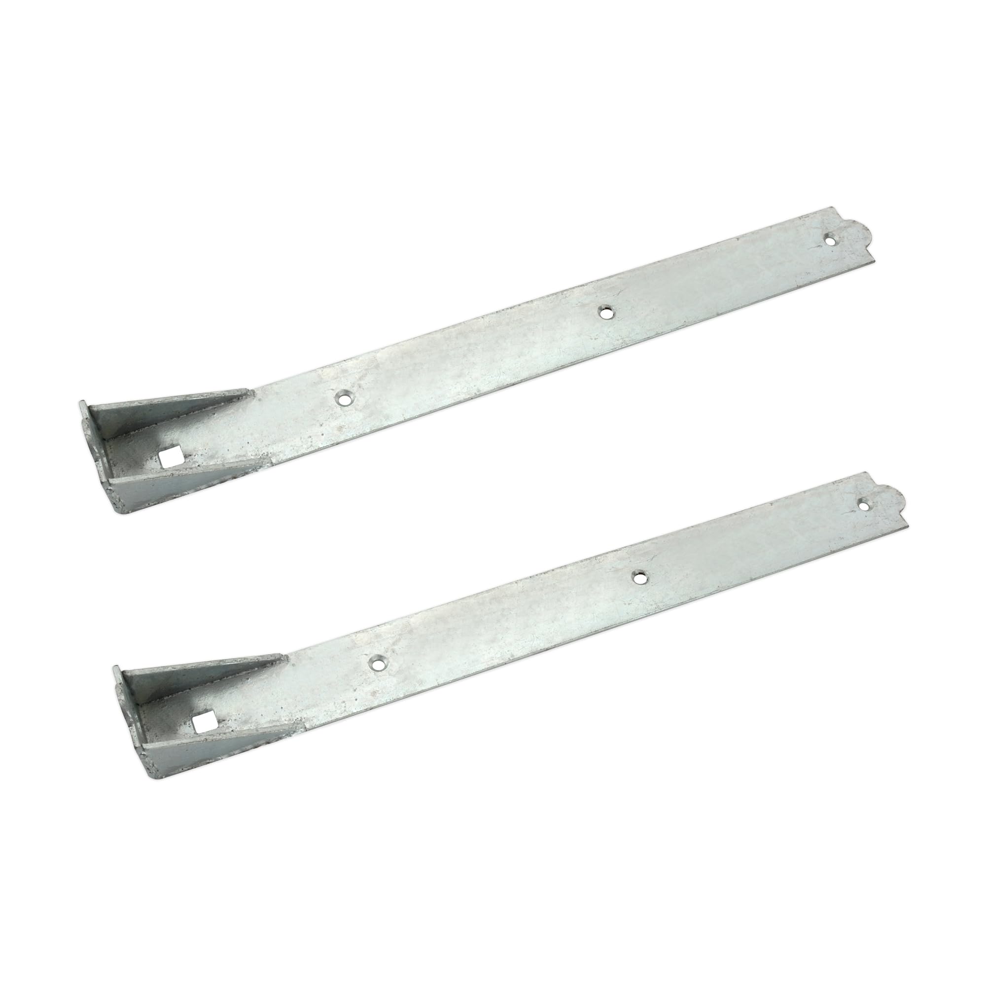 Infinity Decor Par de bisagras ajustables de gancho y banda con acabado galvanizado, kit resistente, ideal para puerta de madera, puerta de garaje, puerta de jardín (24 pulgadas)