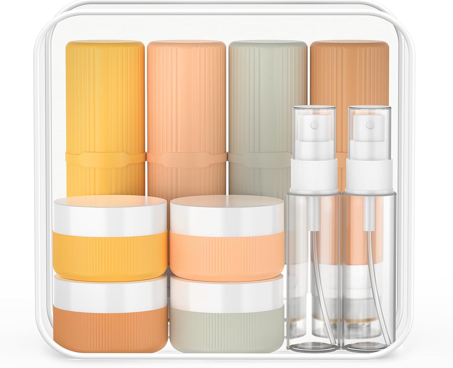 JessLab 16 Pack Travel Bottles for Toiletries, TSA Approved 3 oz/ 90 ml Travel Containers, Hangable Leak Proof Silicone Refillable Accessories for Shampoo, Conditioner, Lotion, Assorted Colors