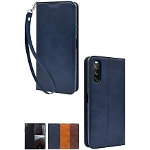 Sizkawil Xperia 10 iii Xperia 10 iii Lite Case Cover Notebook Type Genuine Leather Case Navy 1 Piece