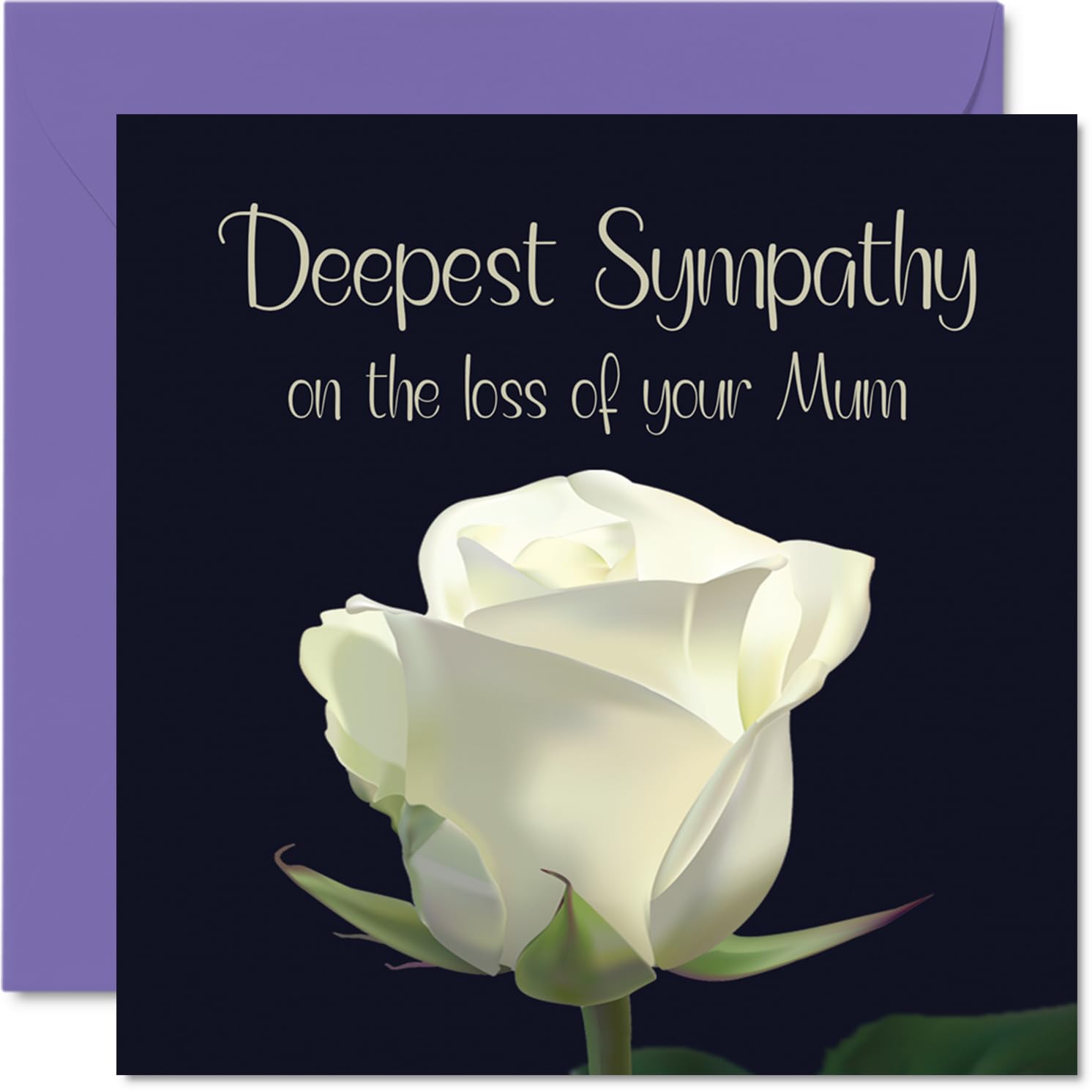 Sympathy Card - Deepest Sympathy on the loss of your Mum - Floral Snowdrops Condolences Card, Mourning Bereavement Cards for Adults, 145mm Flowers Greeting Cards