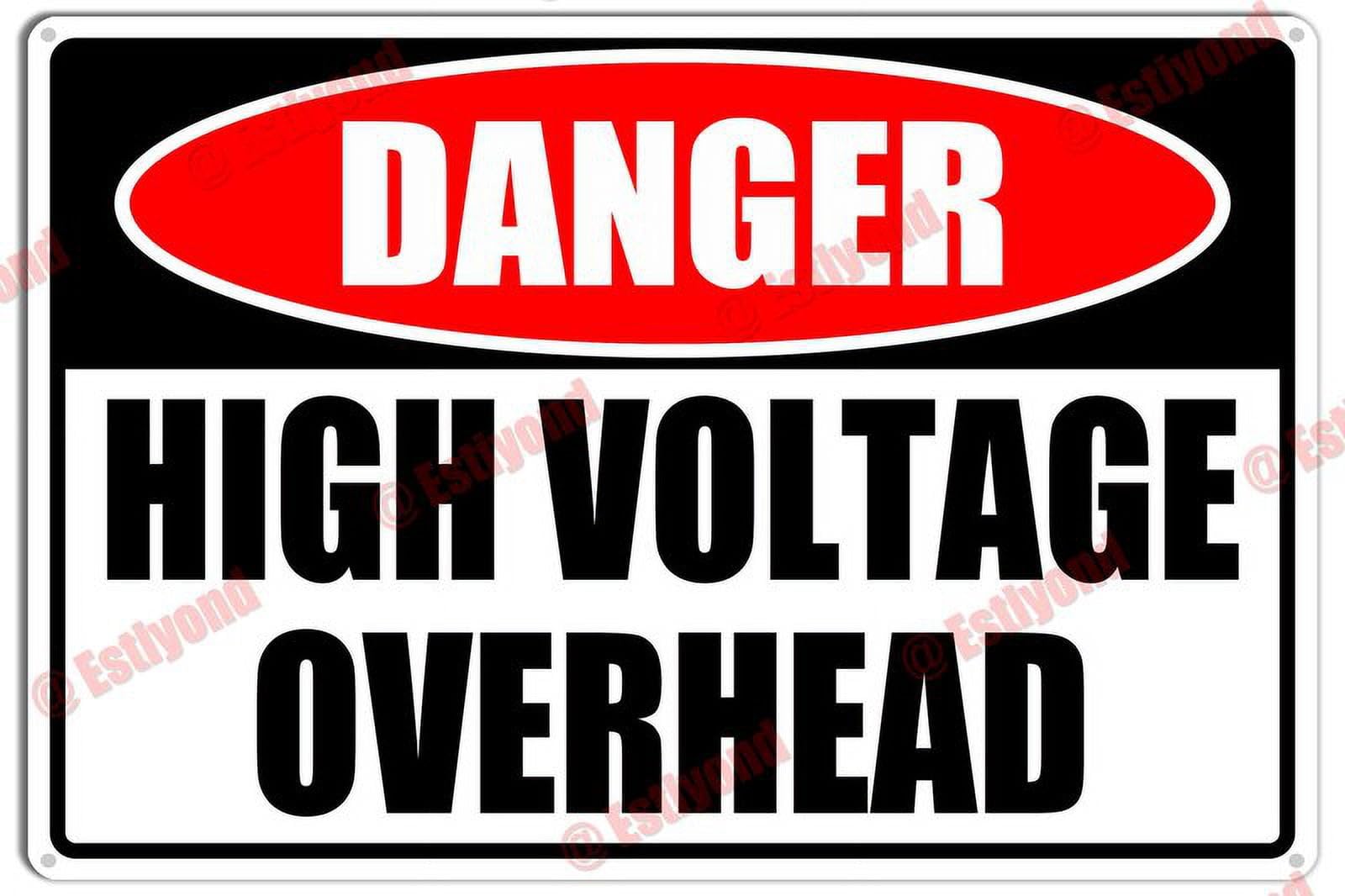 High Voltage Overhead Caution Warning Notice Aluminum Metal Sign 8"X12"