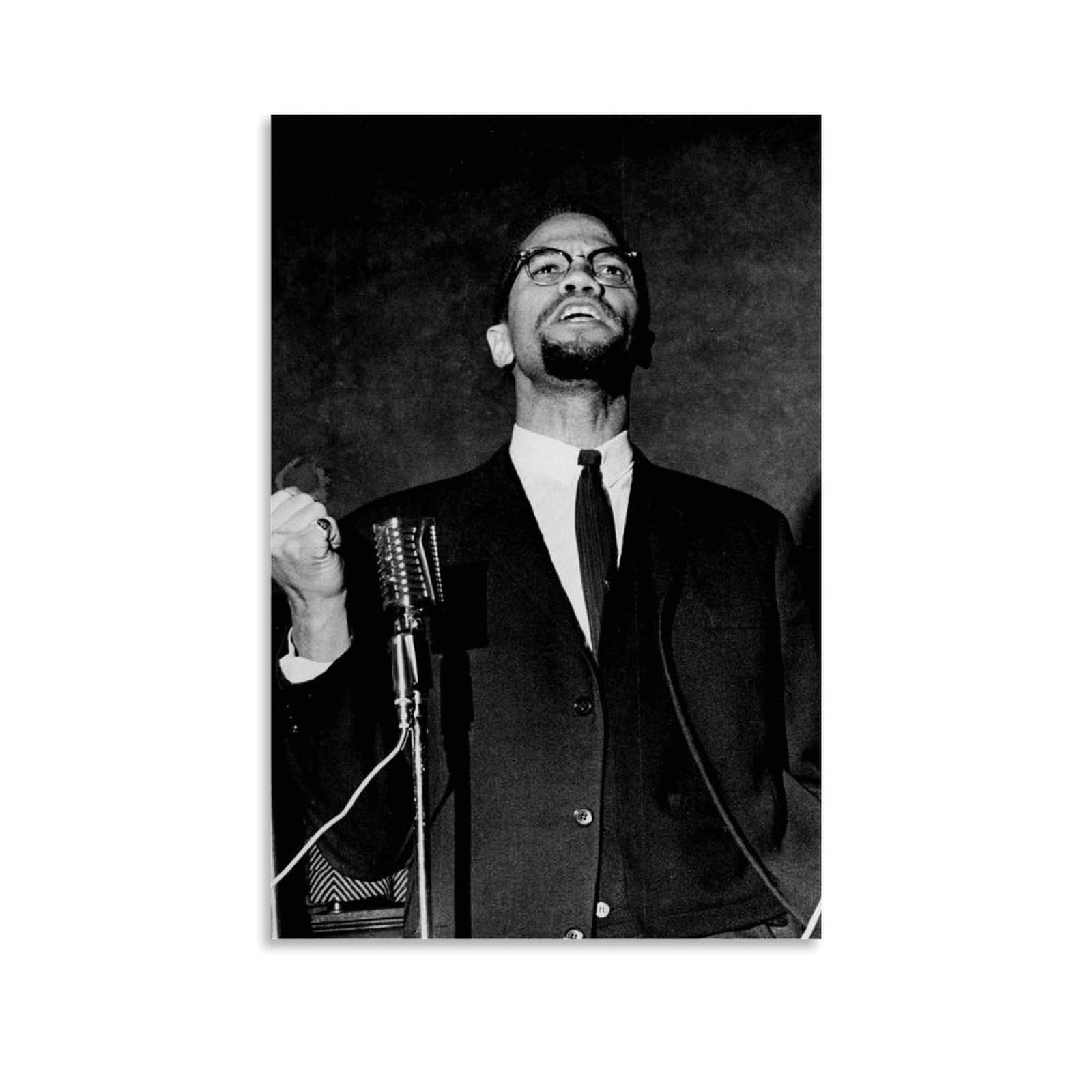 RIKCAT Malcolm X Gun Leinwand-Poster, Schlafzimmer, Dekoration, Sport, Landschaft, Büro, Raumdekoration, Geschenk, ungerahmt, 40 x 60 cm