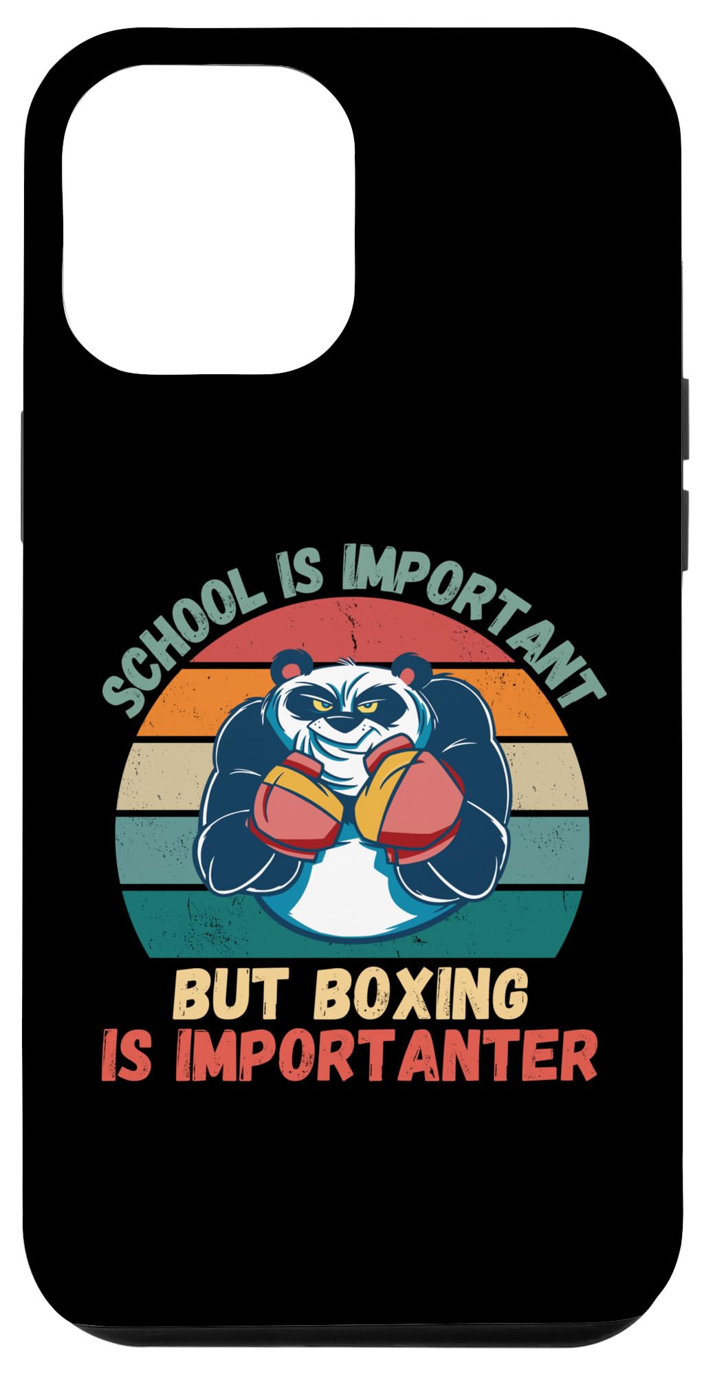 iPhone 13 Pro Max Retro Panda School Is Important Boxing Is Importanter Case