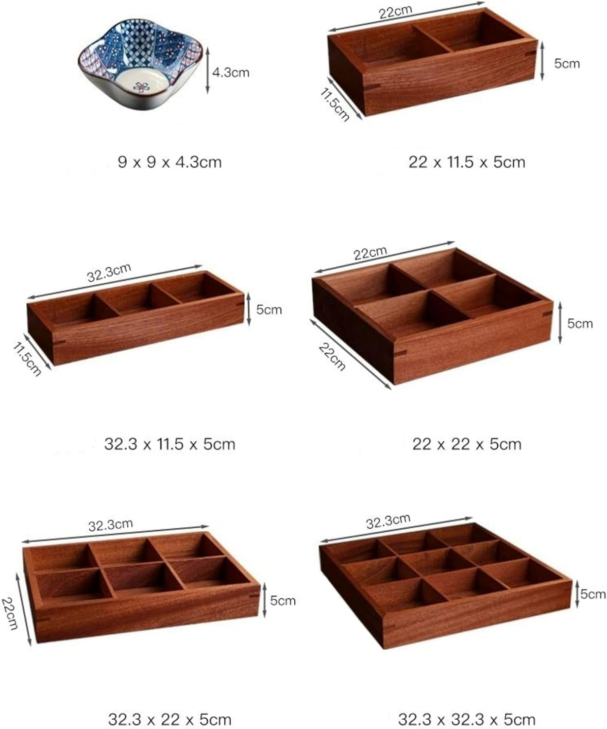 Amazon｜豆皿 小皿 セット 陶器 食器 寿司皿 セット仕切りトレー 木製
