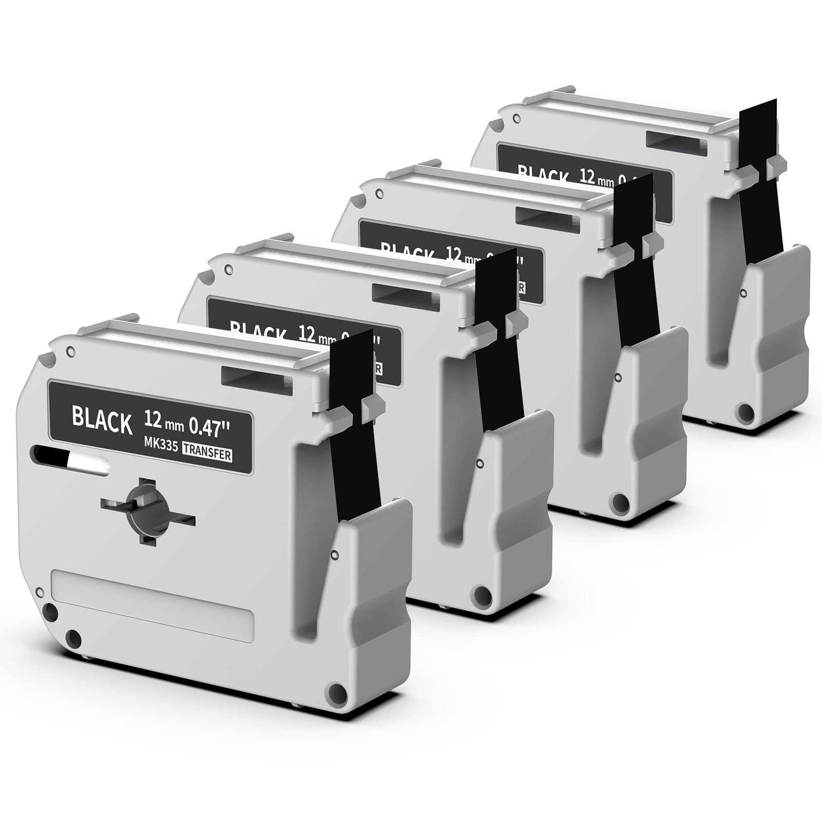 Photo 1 of Labelife Label Maker Tape White on Black Replace for Brother P Touch M Tape 12mm 0.47 M-K335 M-335 1/2'' Black for Brother PT-M95 PT-65 PT-80 PT-70bm PT-45 Refills, 4 Pack
