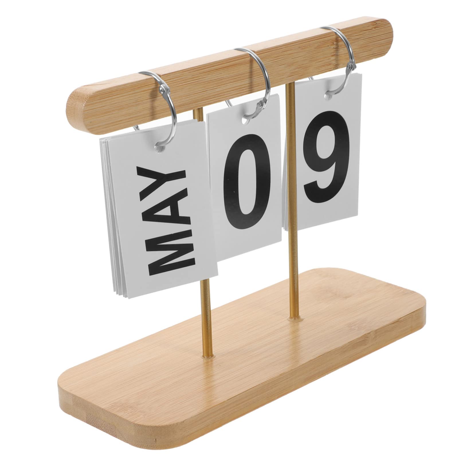 TEHAUX 2pezzi Calendario Da Tavolo Legno Calendario Rustico Per Scrivania Accessorio Decorativo Per Ufficio e Casa Facile Da Cambiare Data e Mese Design Compatto e Resistente