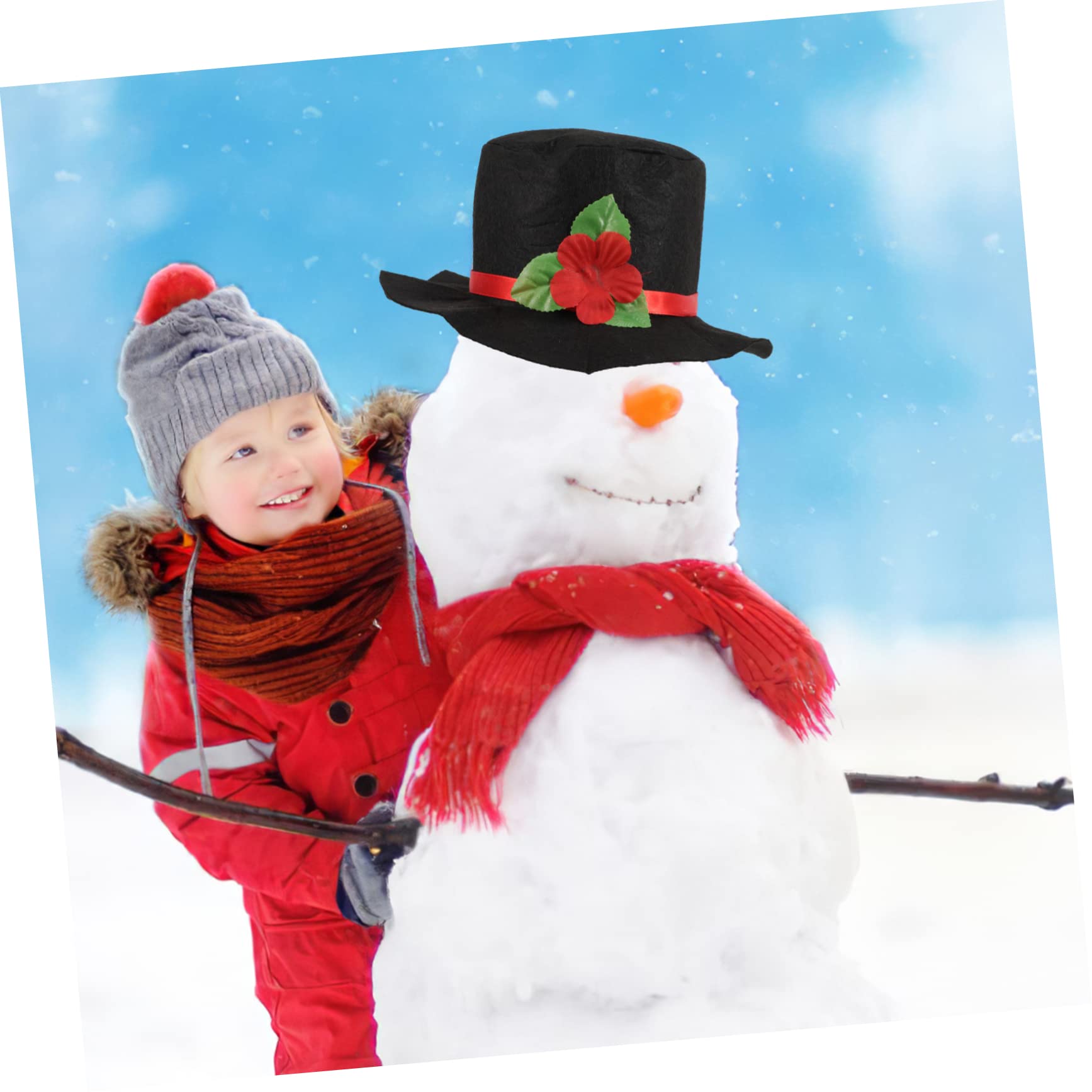 TOPBATHY 5 Sätze Schneemann verkleiden Sich Snowman Decoration Weihnachtsdekoration für draußen Schneemann-Ornament-Set für Weihnachten Schneemann, der Stütze verziert Schneemann-Bastelset