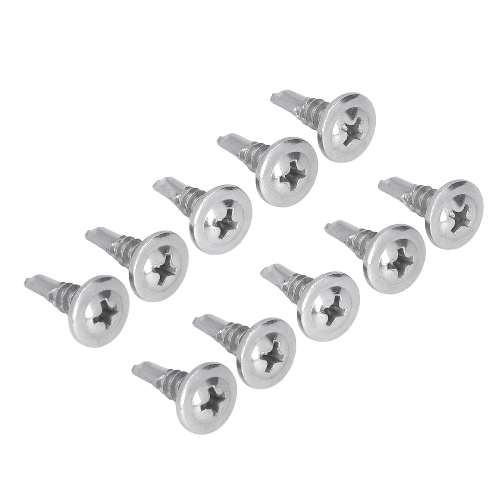 200 viti autoforanti con testa a rondella, viti in acciaio inox 304 per legno e metallo, elementi di fissaggio resistenti alla corrosione per la riparazione fai-da-te di mobili,