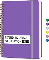 Vista 56 de Taja Cuaderno rayado en espiral para mujeres y hombres, 140 páginas, cuaderno de tapa dura con rayas universitarias para trabajo y toma de notas