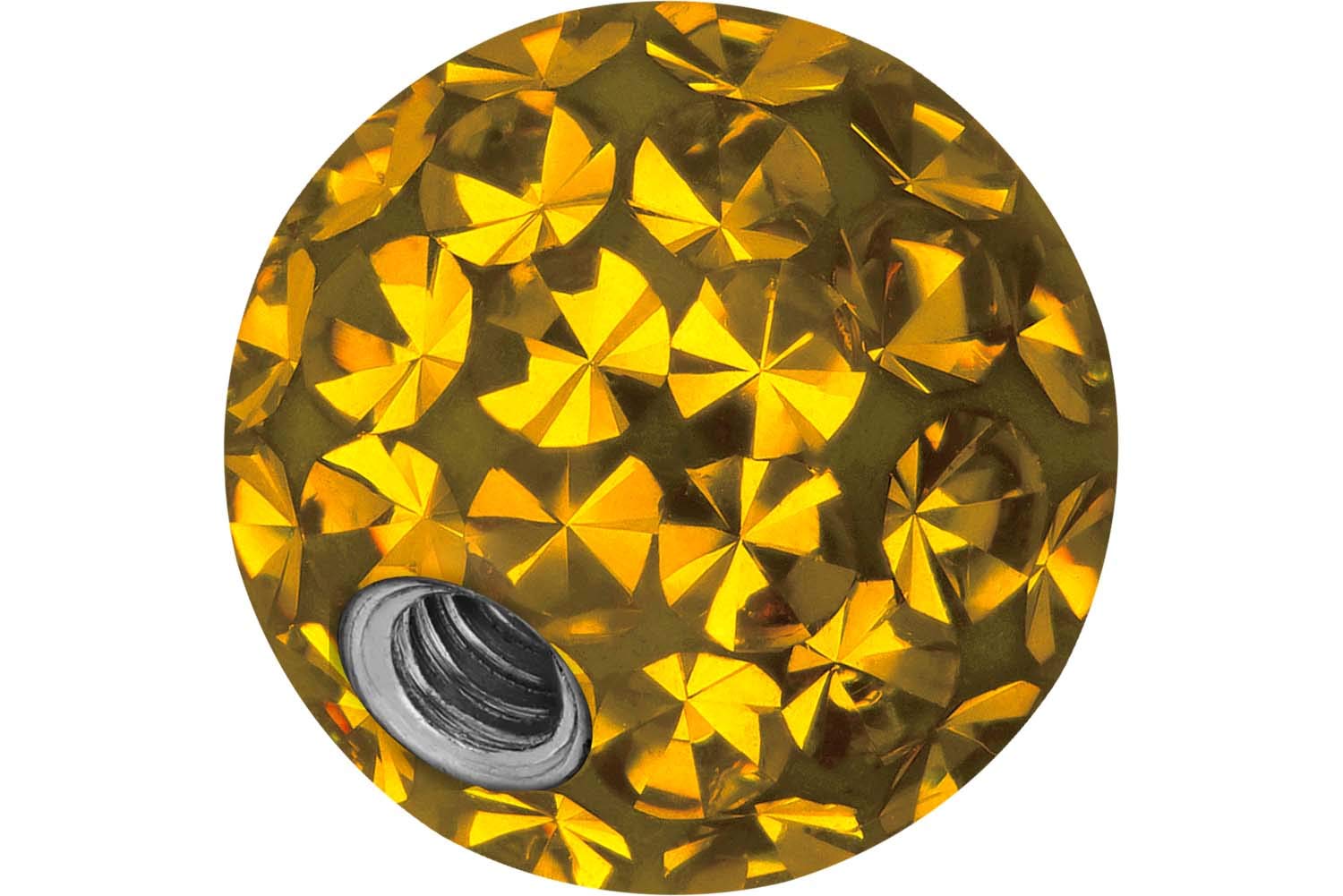 PIERCINGLINE Universelle Schraubkugel KRISTALLE + EPOXY Piercing Aufsätze Kugel Ersatz Goldfarben 4 x 1,6 mm