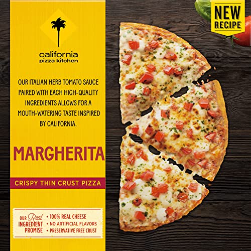 California Pizza Kitchen 288-03-0231 Margherita Pizza, Crispy Thin Crust Pizza 15.5 Oz 100% Real Pizza Cheese, No Artificial Flavors, Mozzarella Cheese With Virgin Olive Oil & Sweet Basil Frozen Meals thumb #1