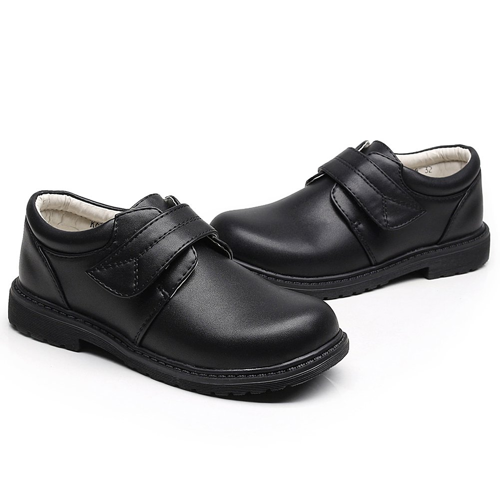 rismart Garçon Crochet&Boucle Formel Prince Rond Orteil Chaussures de Ville à Lacets
