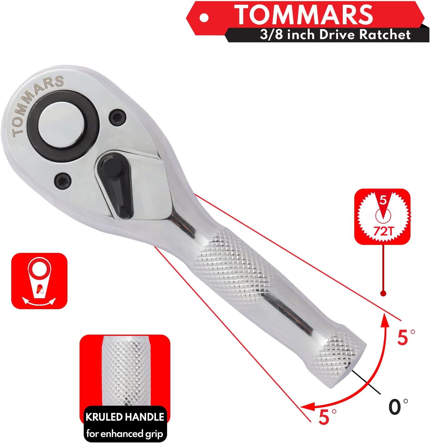 TOMMARS 14-PC Long Torx Bit Socket Set with 3/8" Drive Stubby Ratchet