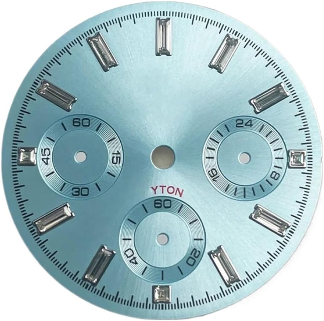 29.5mm S Logo Panda Dial Fit VK63 Movement Green Luminous Watch Accessories(AA724)