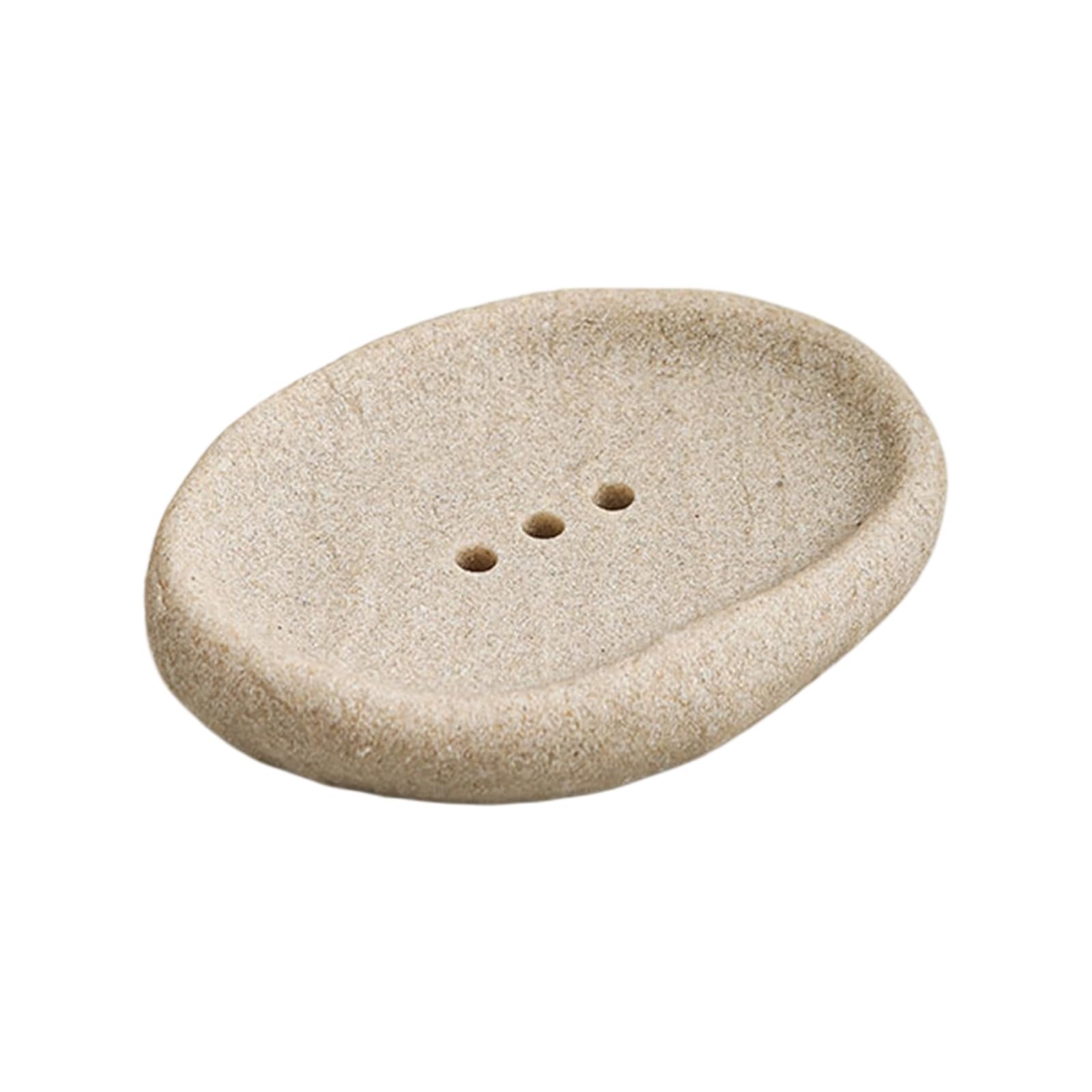Sandstone Texture Soap Tray Holder for Bathroom and Kitchen Sink Case Soap Holder Innovative Draining Quick-Draining Wall-Mounted