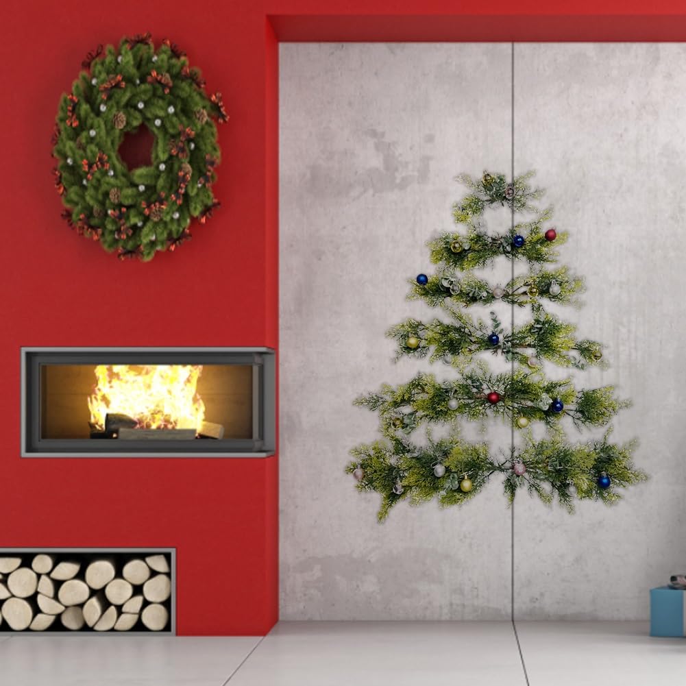 AVCULT Sapin De Noel, DIY Arbre De Noël, Arbre Sapin, Sapin Feutrine A Decorer, Arbre en Decorer, Ornements Détachables Tenture De Noël Arbre DéCoration Fenêtre Porte Cadeaux De Noël