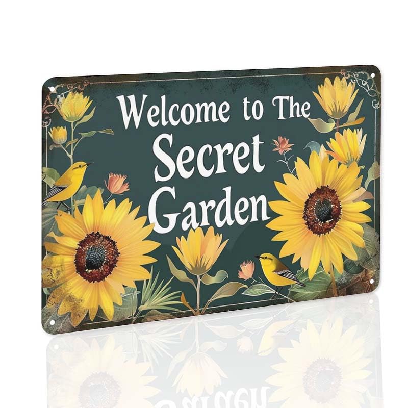 Metal Garden Signs Garden Wall Decor For Outside Funny Garden Signs Decorative Outdoor Welcome To The Secret Garden 12 X 8 Inch