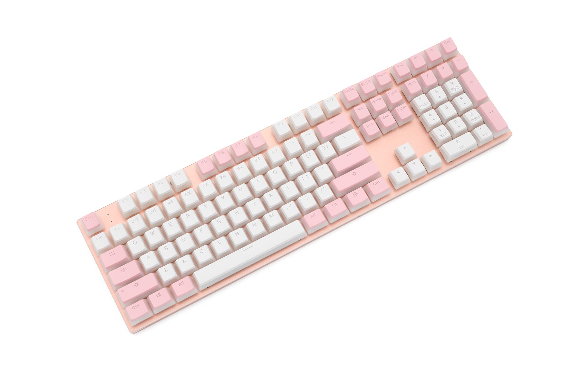 KPREPUBLIC ABM618 ABM 618 Kit de clavier mécanique en aluminium anodisé 104 modes de commutation LED RVB de type C avec logiciel (ABM618 104 interrupteur rose rouge x1)