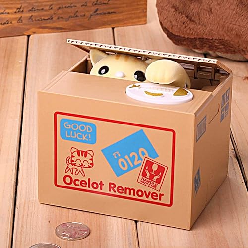 Miniatura 2 de Caja de dinero automática, banco de dinero para niños, centavos de robo automático, banco electrónico, caja de ahorro de dinero para niños,