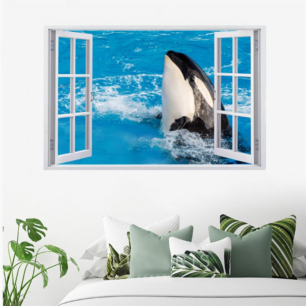 Calcomanía Rota 3D, Delfín Adhesivo Extraíble De Vinilo Para Despegar Y Pegar, Tatuaje De Pared Niñas Niños Dormitorio Guardería Habitación Decoración Para El Hogar 110x70cm