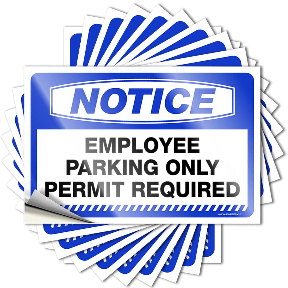 Decals Funny Peel and Stick - Notice Employee Parking Only Permit Required Laptop Feminist Waterproof Vinyl for Man(8X12CM)