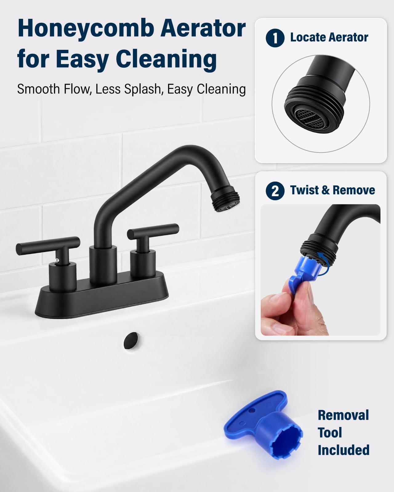 Aolemi Laundry Sink Faucet - Matte Black -7