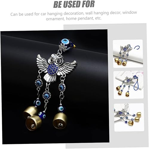 Miniatura 9 de DOITOOL 1 colgante de búho azul para el hogar, buena suerte, adorno colgante de ojo malvado búho decoraciones para salas de casa mal de ojo colgante