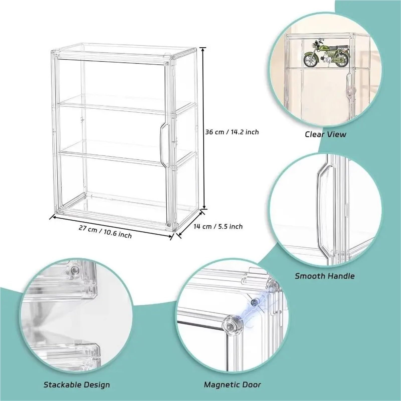 Organizer Trucchi Scatola Espositiva In Acrilico Trasparente Organizzatore Multistrato Design Impilabile Di Grande Capacità(2 Grids)