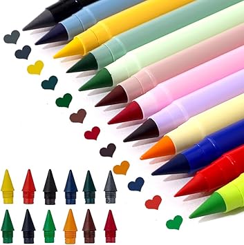 Amazon.com: RUIYDZ 13 Color Infinity Pencil Forever Pencil With Eraser ...
