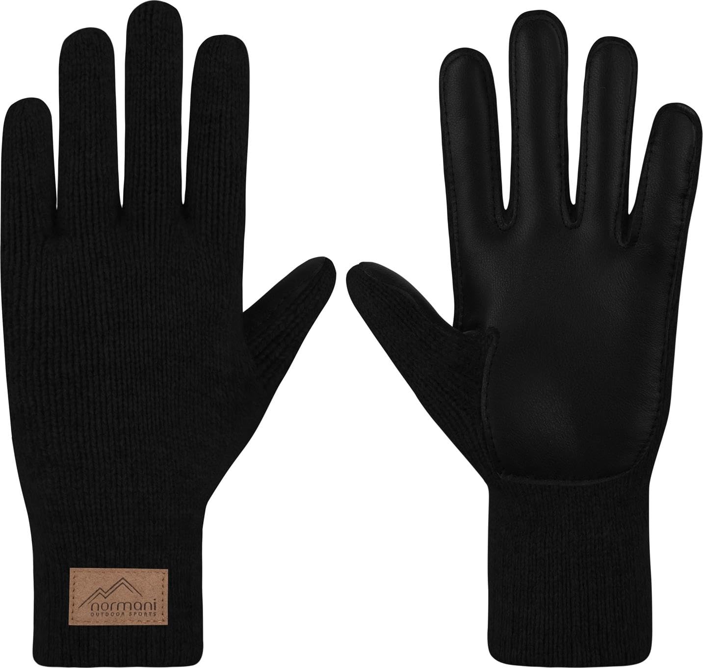 normani Herren Merino Handschuhe Wollhandschuhe Winterhandschuhe Thermohandschuhe mit verstärkter Handinnenfläche aus Schafleder