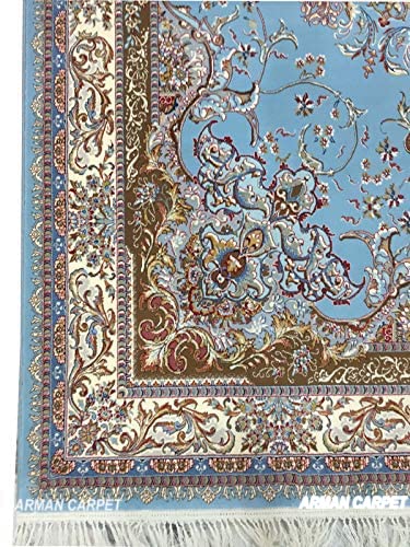 Image of High Density Export Quality Classical Pure Silk Carpet for Your Hall & Living Room 5 X 7 Feet (90x150 cm) Ivory Multi