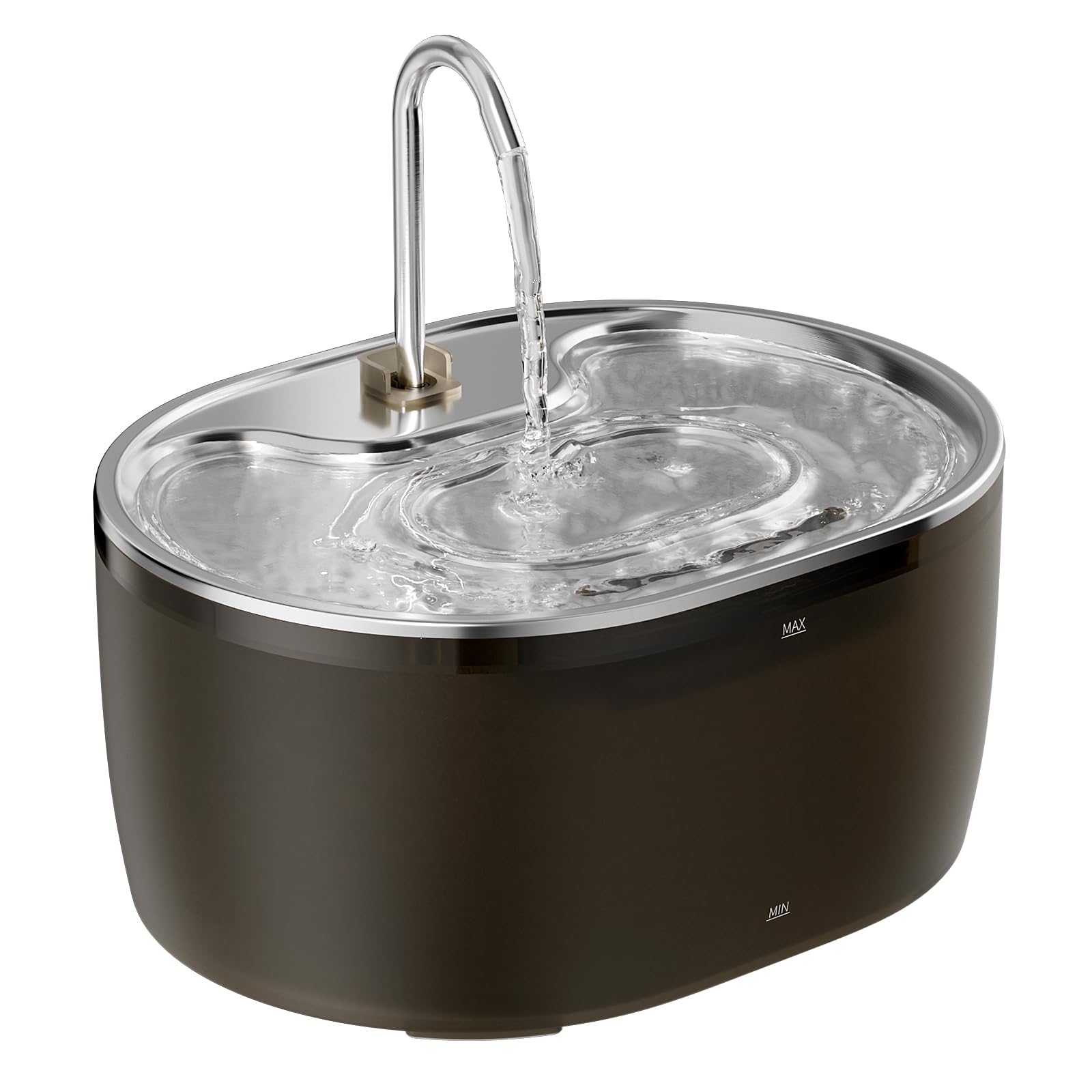 Cat Water Fountain, 3.2L Automatic Cat Fountains for Drinking with Faucet Design, Super Silent Pet Drinking Dispenser with Water Level for Cats, Dogs, Multiple Pets (Black, 3.2L)