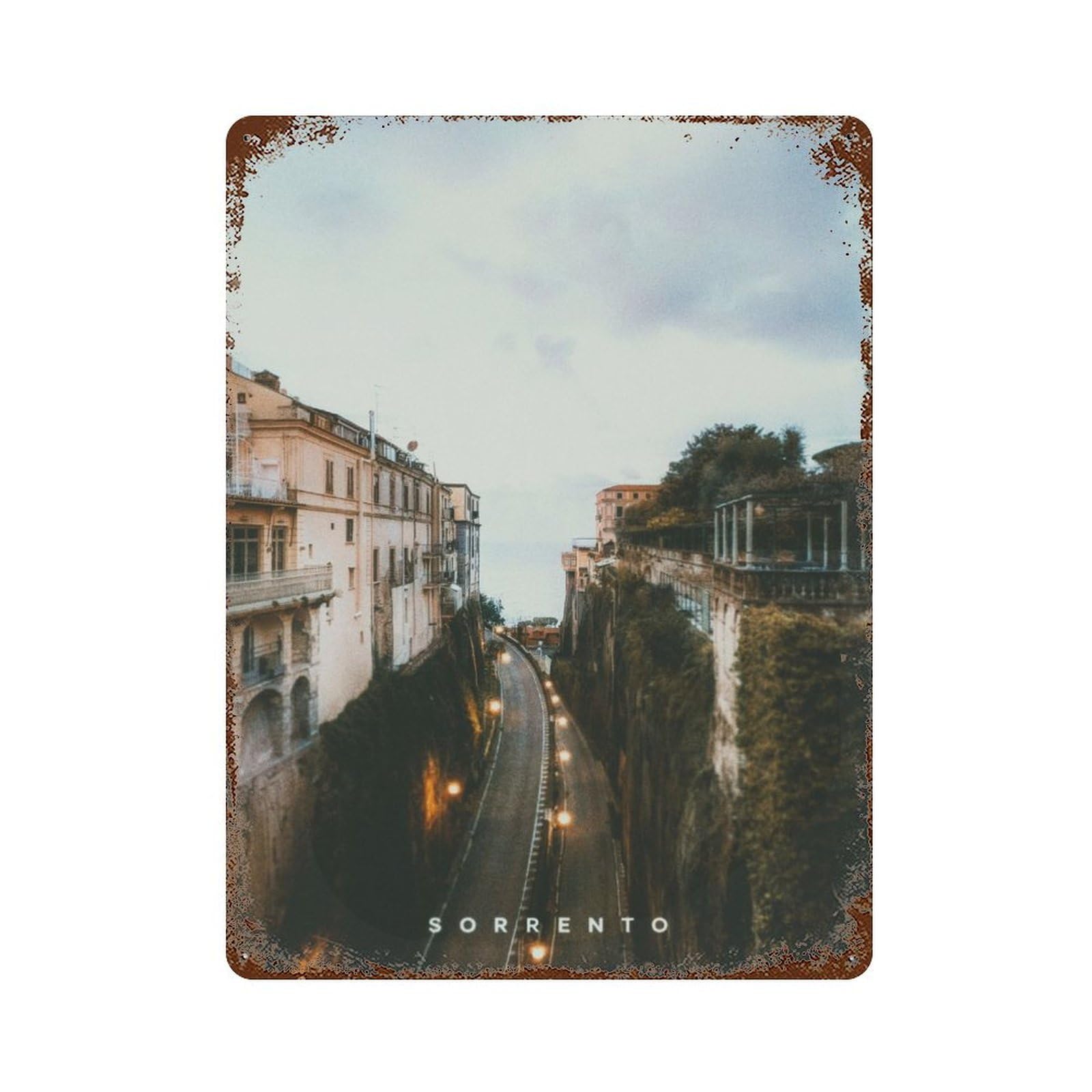 Sorrento Retro Metal Sign 15.7"x11.8", Classic Wall Plaque for Garage, Pub Or Kitchen