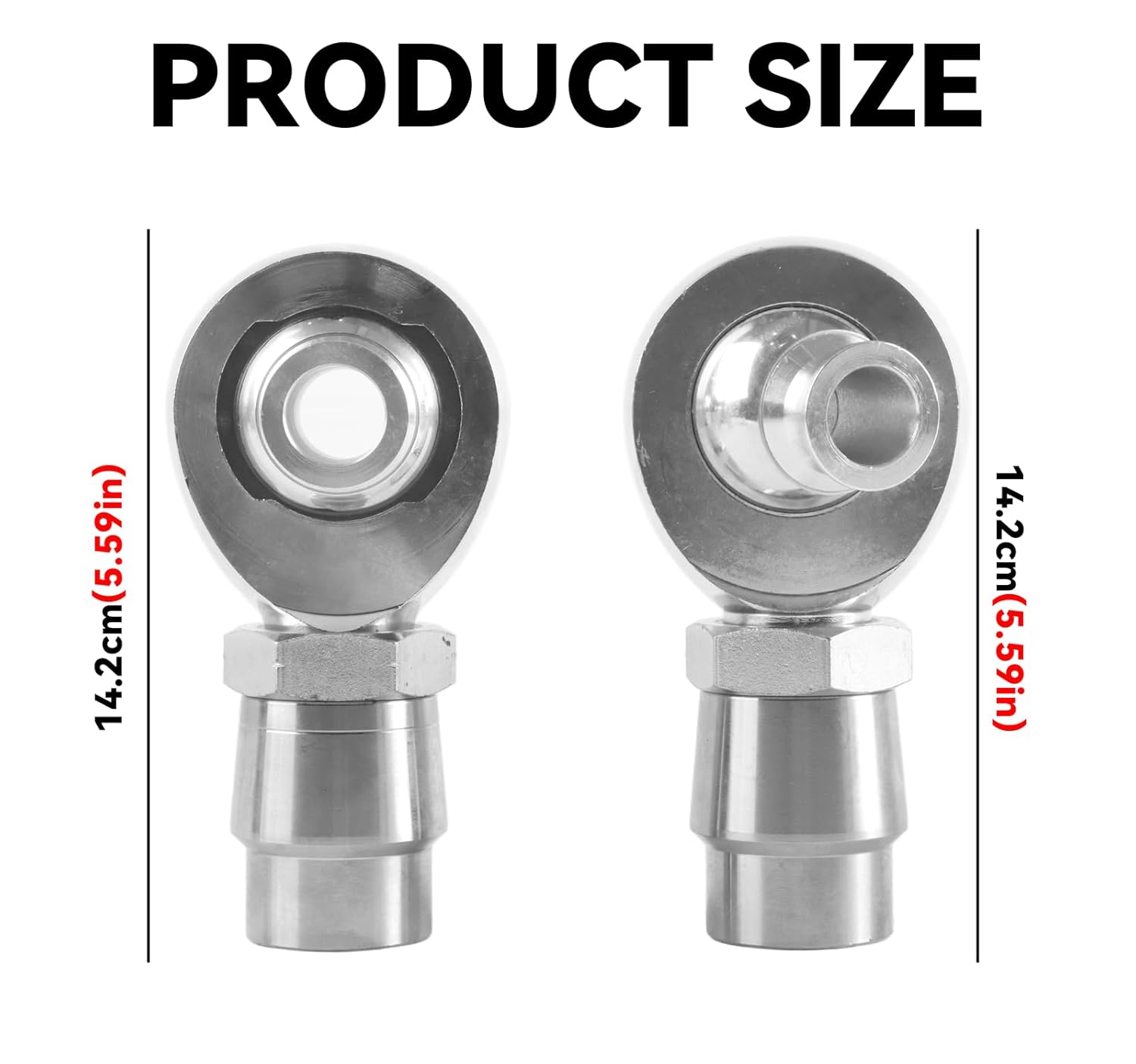 2 Pair 1.25'' Heim Joints Rod End Kit, 1 1/4'' Right and Left Hand Thread Chromoly Joints Heat Treated Chromoly with Round Tube Adapter, High Misalignment Spacer