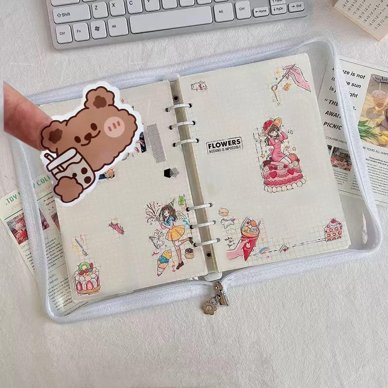 Miniatura 5 de Álbumes de carpetas para coleccionar calcomanías, 40 hojas, A5 (8.3 x 5.7 pulgadas), libros organizadores de calcomanías reutilizables con cierre de