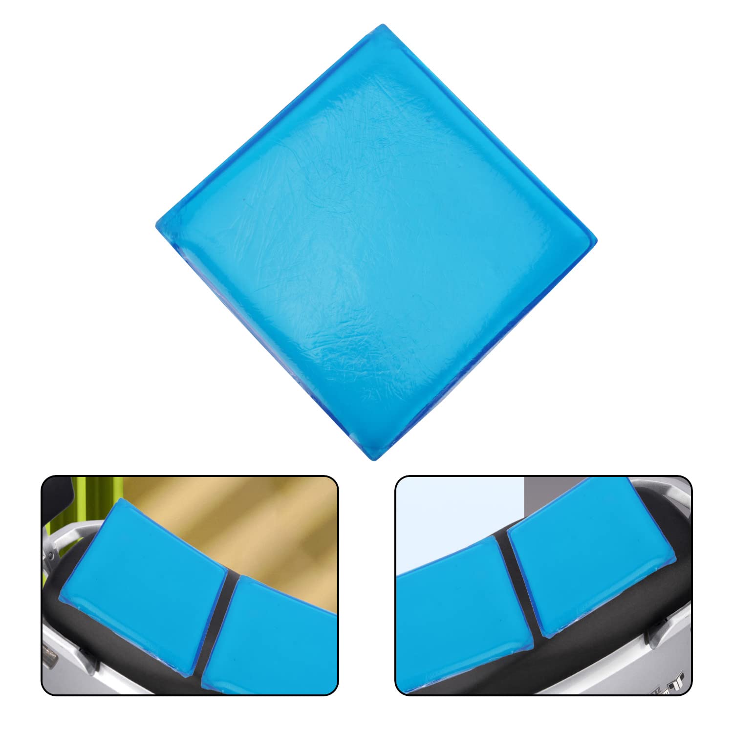 aleawol Cojín de gel para asiento de moto, 25 x 25 x 2 cm, cojín de gel para motocicleta, cojín de gel suave, cojín de asiento de moto, accesorios para asiento de moto, color azul