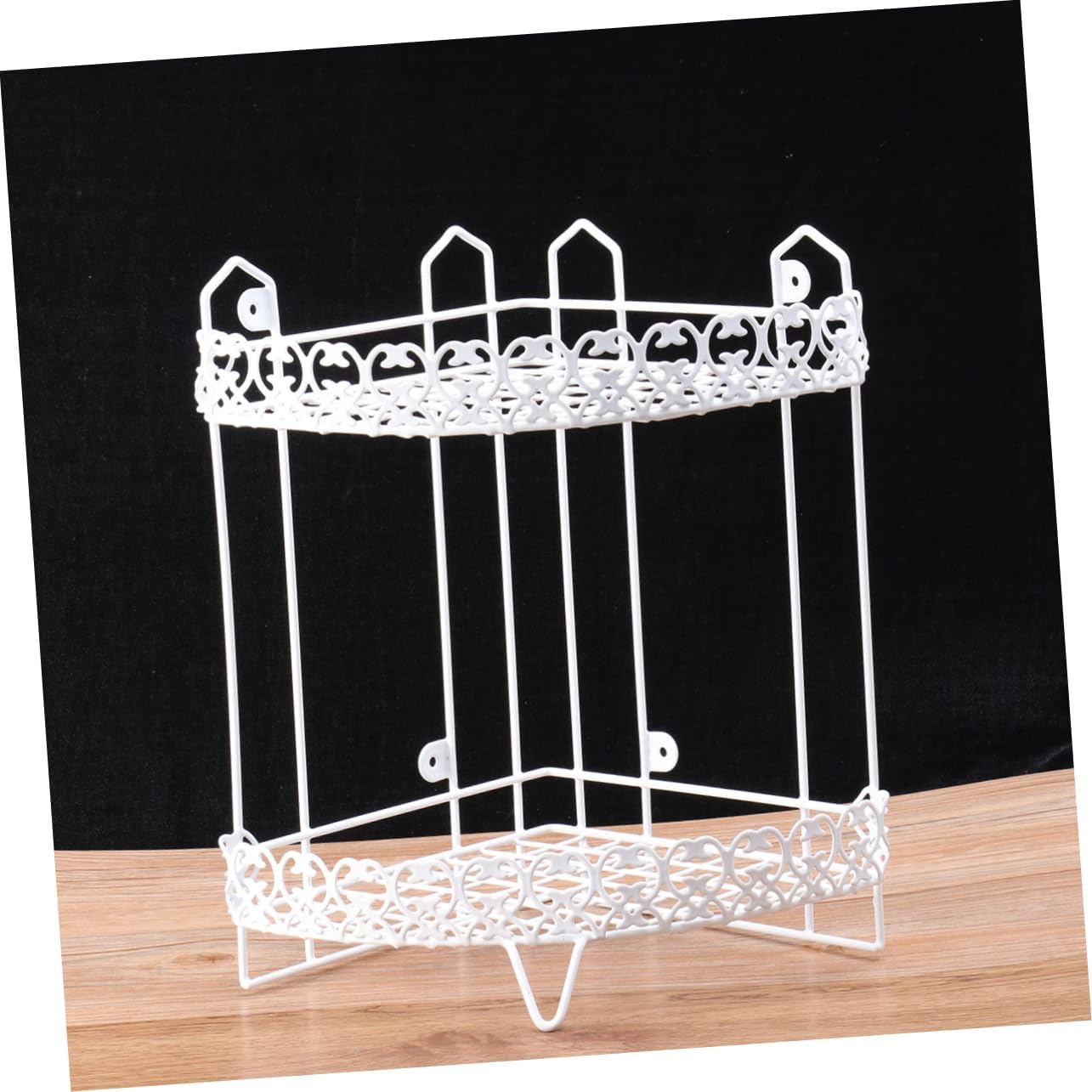 PRETYZOOM Wall-Mounted Corner Storage Rack Multi-Layer Iron Shelf for Bathroom Traceless Triangle Design 31x20.5x20.5cm Space-Saving Organizer for Home Use