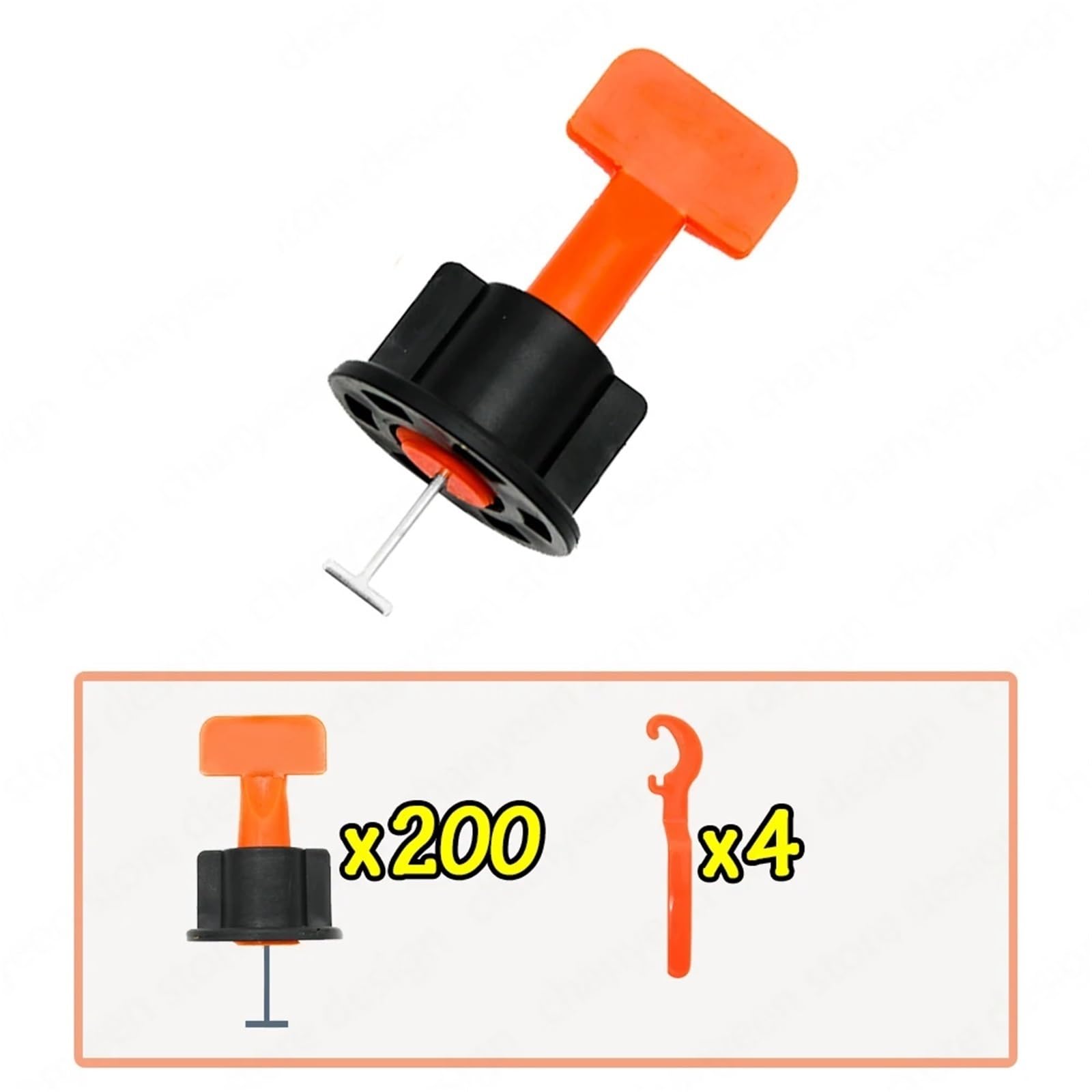 Nivelador de cerámica for pared, suelo, sistema nivelación baldosas, clips espaciadores, kit porcelana for colocación, fijación, herramientas construcción para paredes(Black 204Pcs)