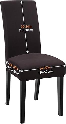 Miniatura 3 de Juego de 4 fundas protectoras para sillas de comedor, elásticas, removibles, lavables, cortas, para hoteles, comedores, ceremonias, banquetes, bodas
