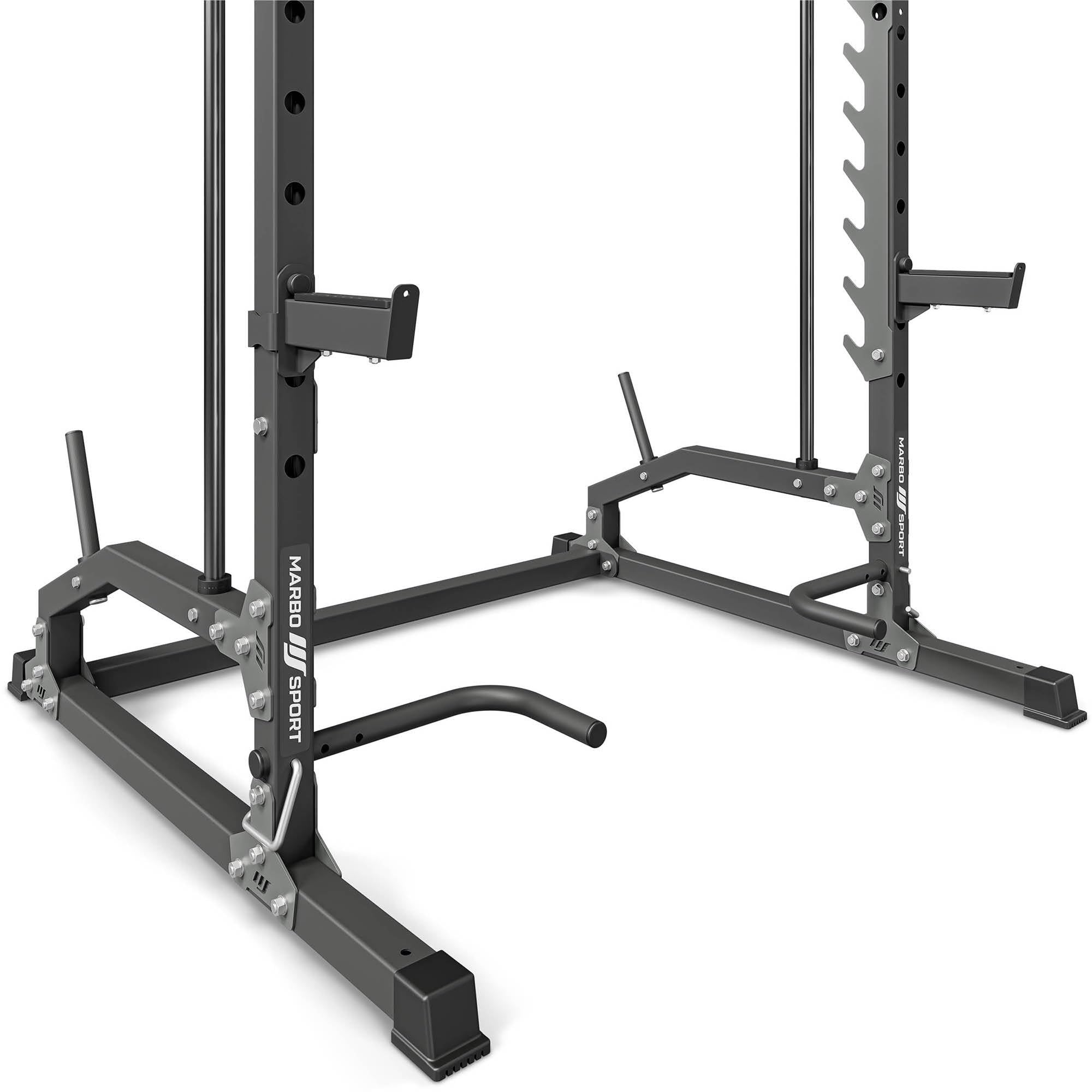 Marbo Sport - Smith-Machine MS-U105 2.0 – Macchina palestra multifunzione con barra per pull-up e maniglie per dip – Attrezzi palestra casa per allenamento fitness completo a casa