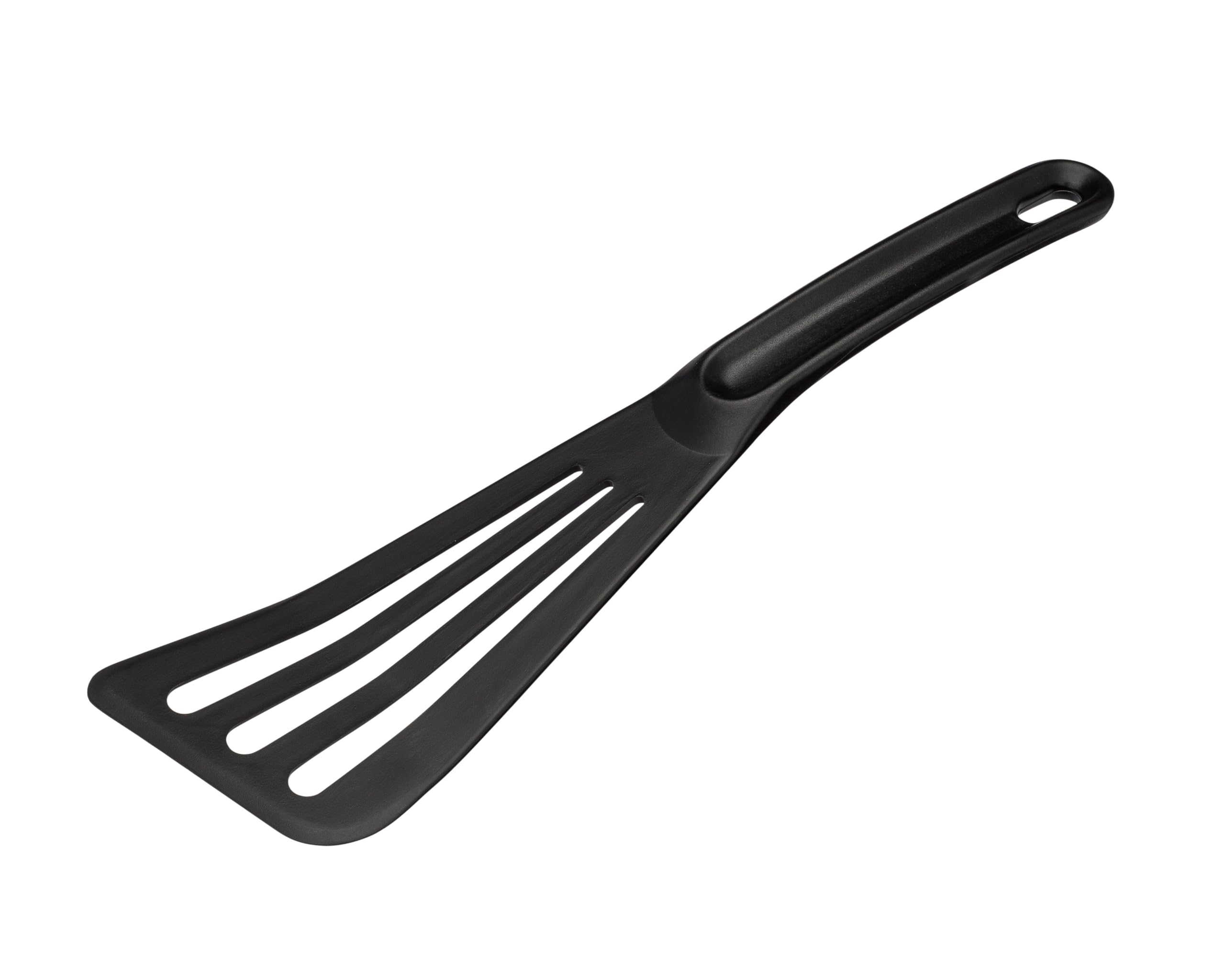 Matfer Bourgeat Exoglass® High Temperature Slotted Pelton Spatula/Turner, Black