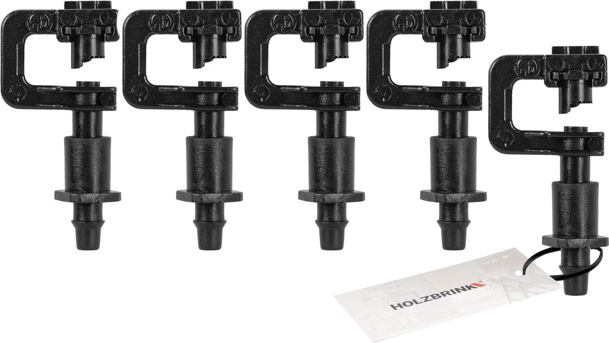 HOLZBRINK Micro Regner Microsprinkler M180° + Verbindungsstück PLUN ∅ 7, Bewässerungssystem, 5 Sets